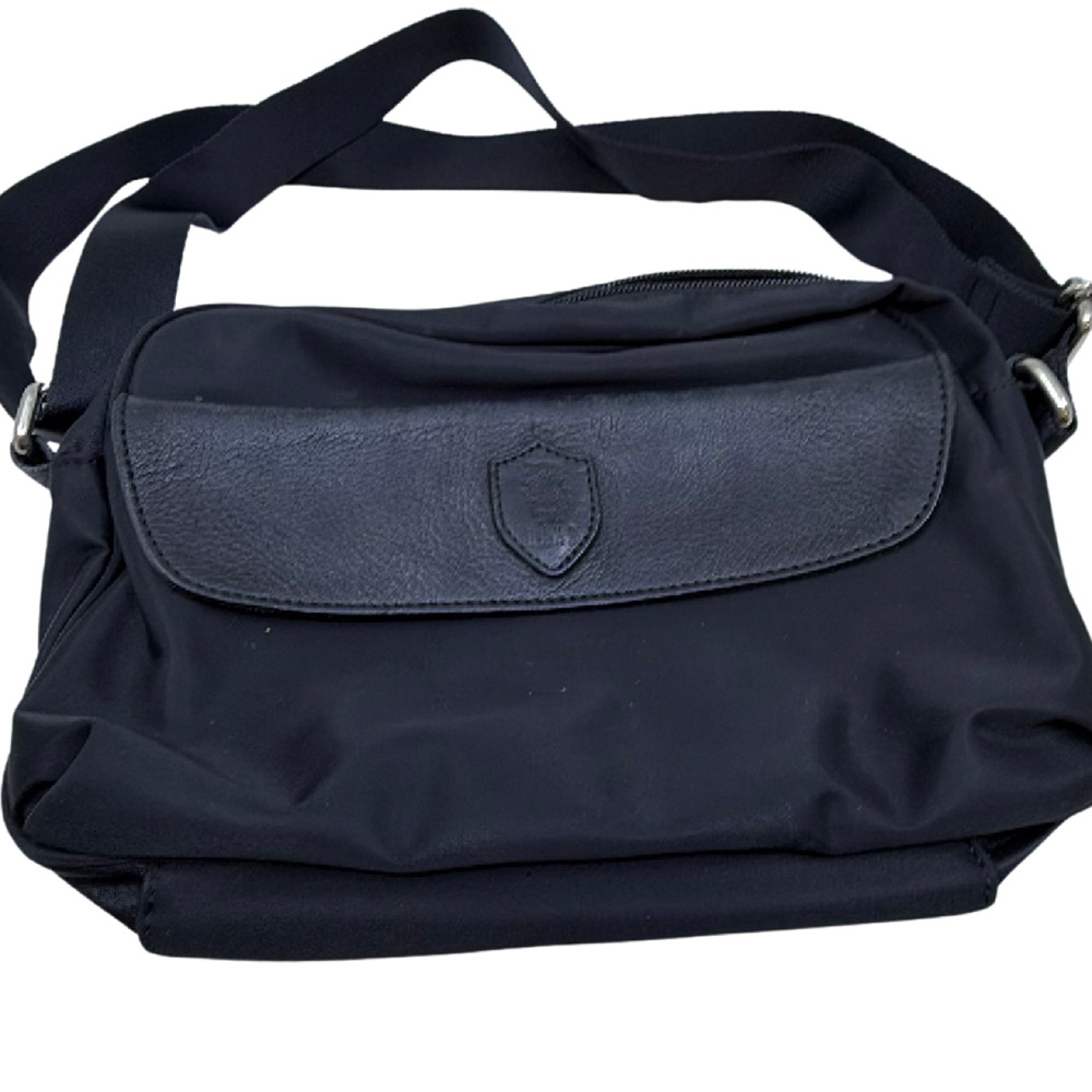 DAKS Black Nylon Leather Shoulder Bag
